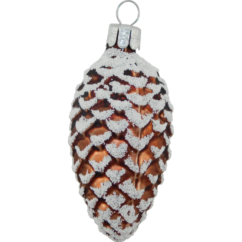 Ornex Vánoční ozdoba skleněná šiška hnědá, 7 cm