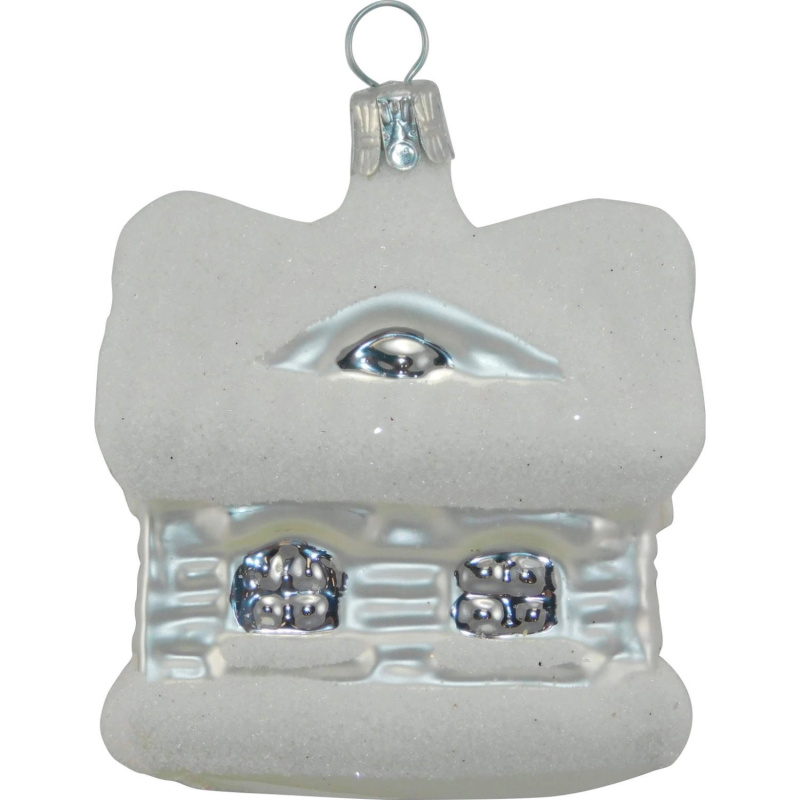 Ornex Vánoční ozdoba skleněný domeček 6 cm