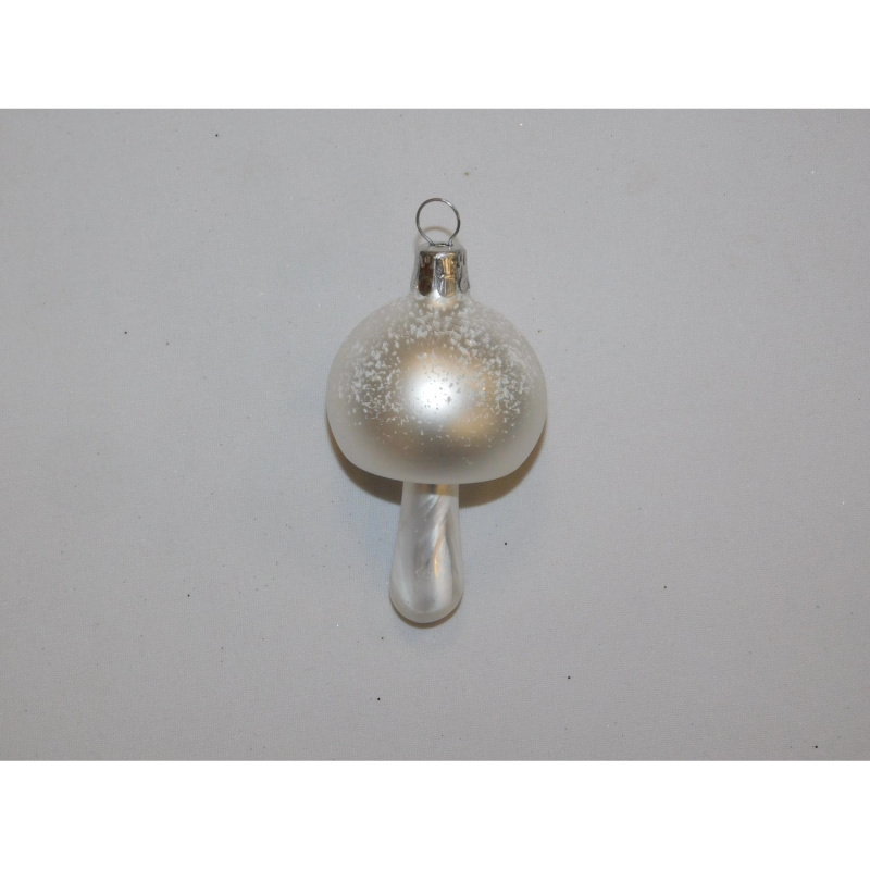 ONREX Vánoční ozdoba skleněná houba bílá 6,5 cm