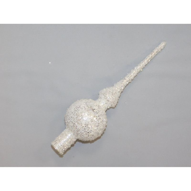 Ornex Vánoční ozdoba špice skleněná posyp bílá 280 mm