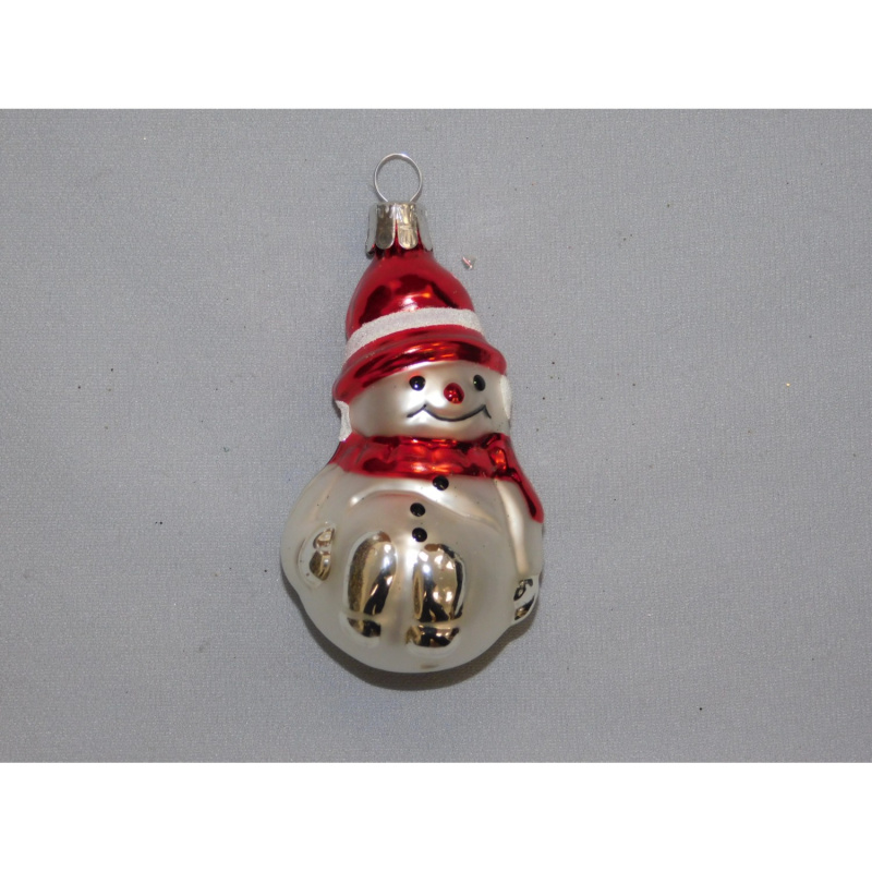 Ornex Vánoční ozdoba sněhulák skleněný bílý 45 mm