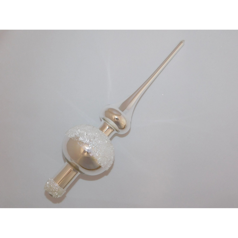 Ornex Vánoční ozdoba skleněná špice stříbrná 28 cm