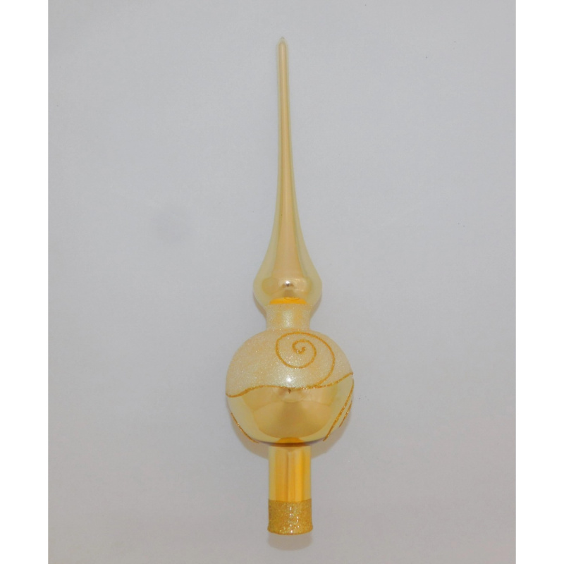 ONREX Vánoční ozdoba skleněná špice zlatá šnek 28 cm