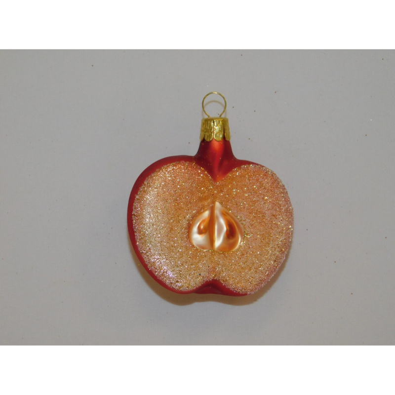 ONREX Vánoční ozdoba skleněná jablko červené 6,5 cm