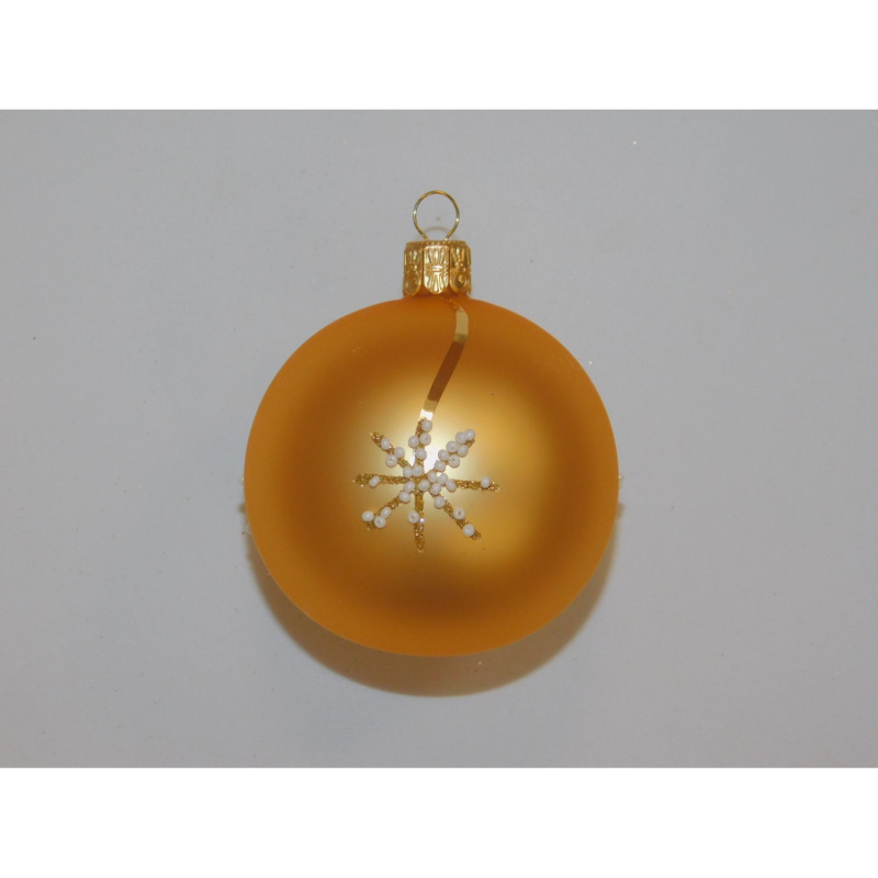 ONREX Vánoční ozdoba skleněná koule zlatá hvězdičky pr. 7 cm