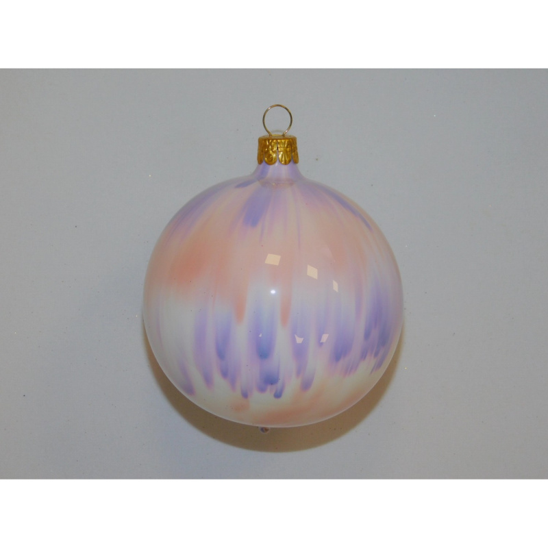 ONREX Vánoční ozdoba skleněná koule bílá pudink pr. 8 cm