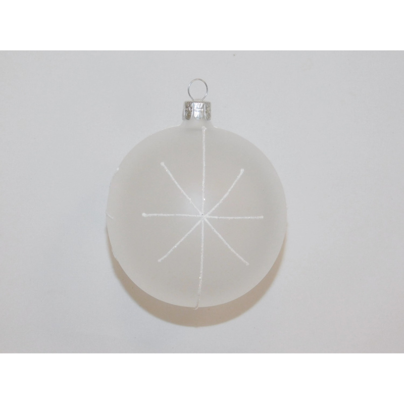 ONREX Vánoční ozdoba skleněná koule transparentní hvězdičky pr. 8 cm