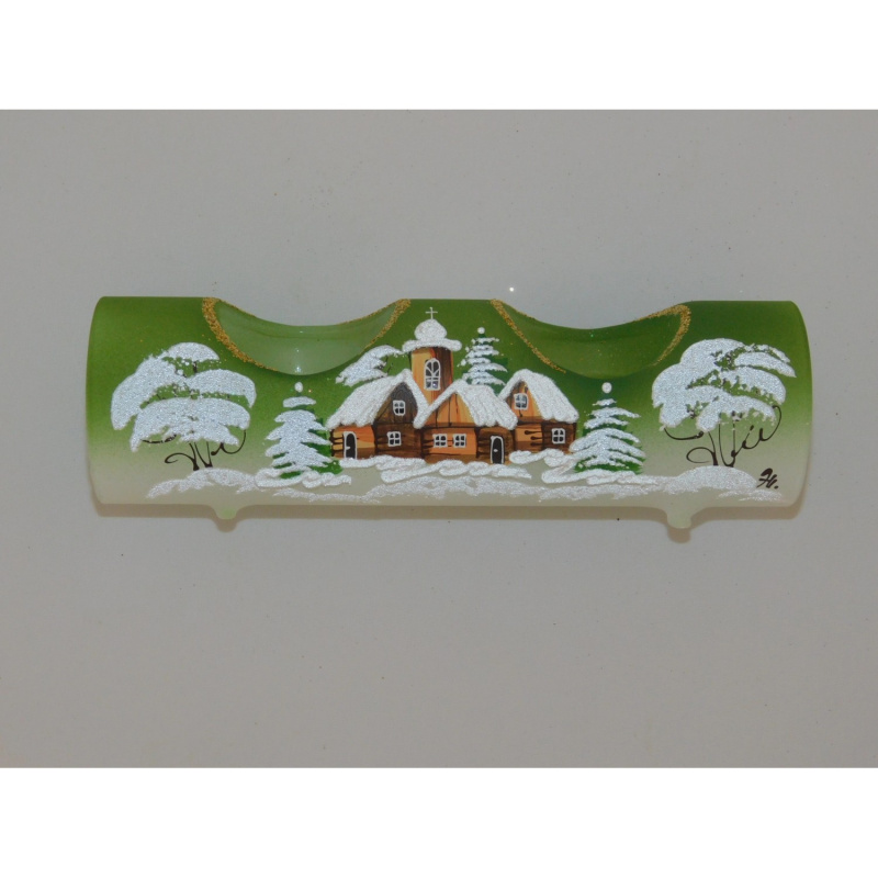 ONREX Skleněný vánoční svícen zelený pr. 60 x 90 cm