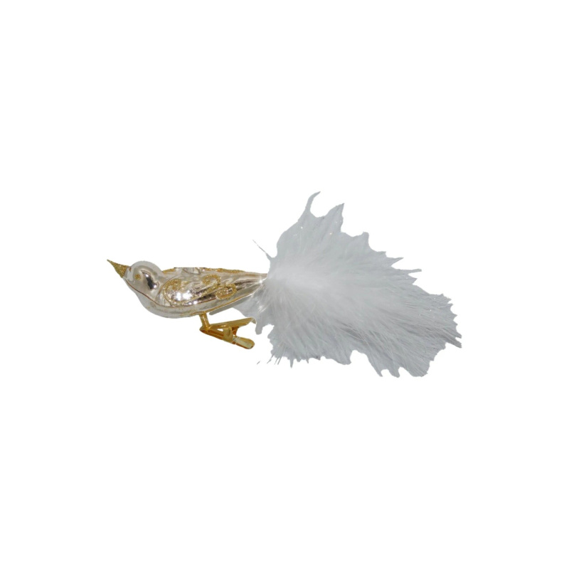 ORNEX Ptáček skleněný zlatý 120 mm