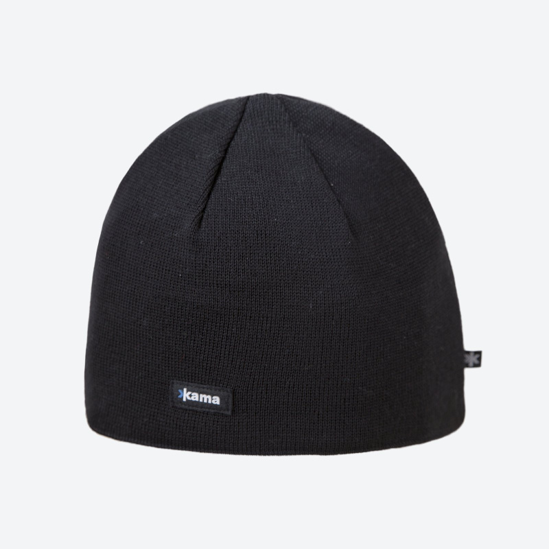 KAMA A02 pletená merino čepice,  černá Velikost: M