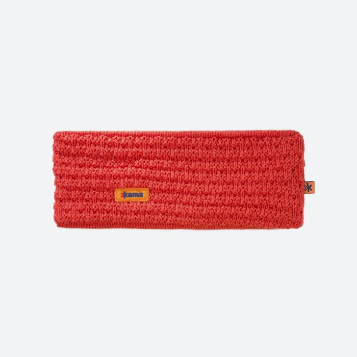 KAMA C36 pletená merino čelenka,  oranžová