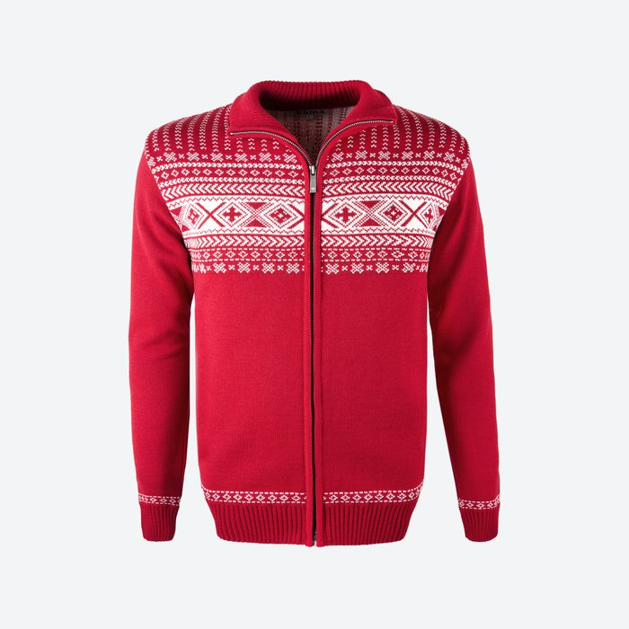 KAMA pánský merino svetr 4047, červená Velikost: S