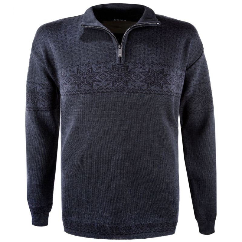 KAMA 4053 unisex merino svetr,  tm. šedý Velikost: XL