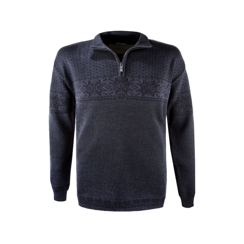 KAMA 4053 unisex merino svetr,  tm. šedý Velikost: XL
