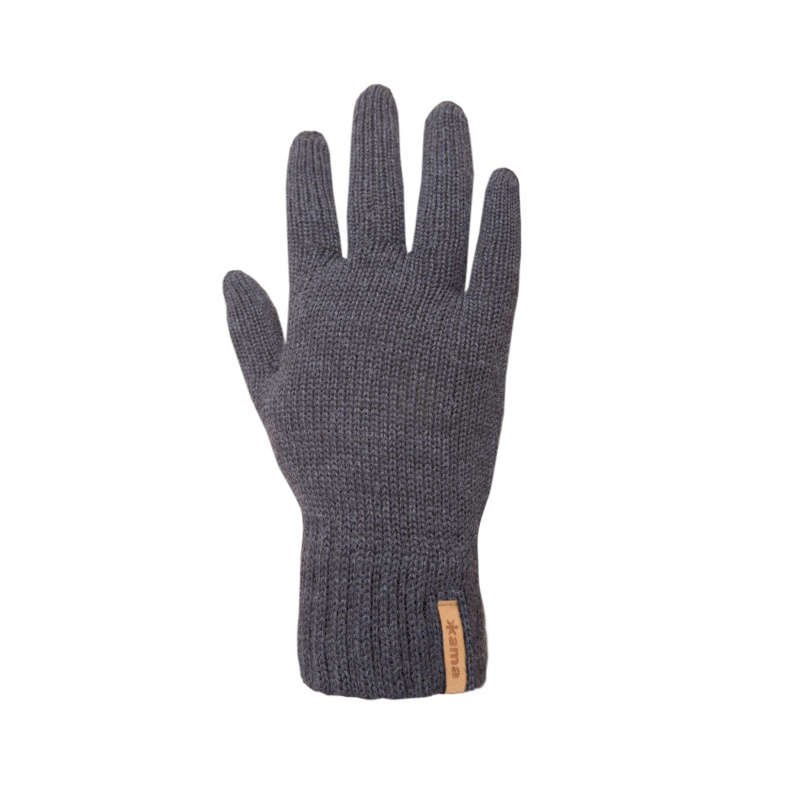 KAMA R102 pletené merino rukavice, tm. šedá Velikost: M
