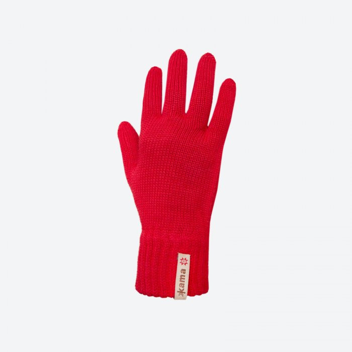 KAMA R101 pletené merino rukavice,  červená Velikost: S