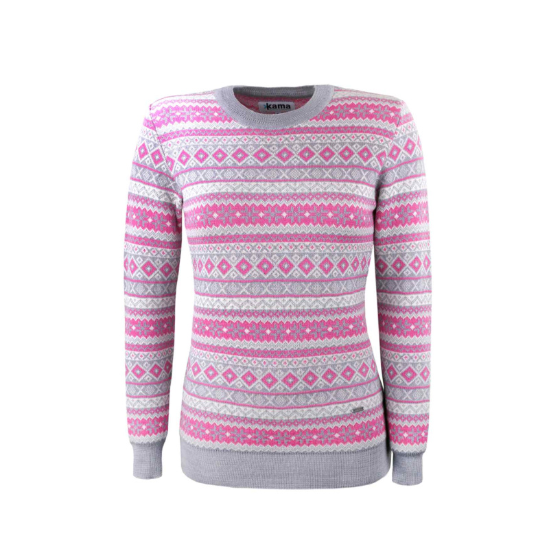 KAMA 5024 Dámský merino svetr, šedý Velikost: XL