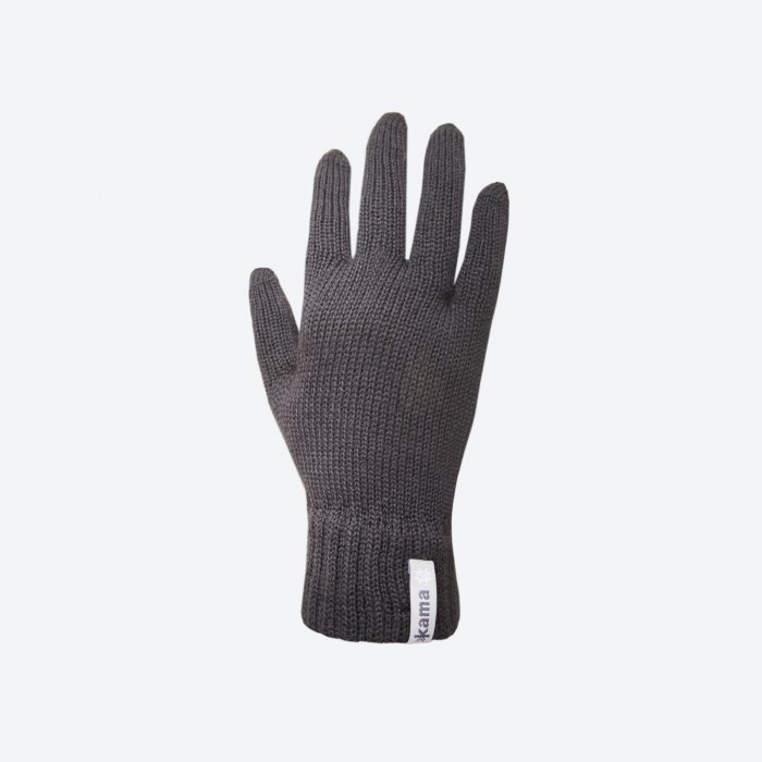 KAMA R101 pletené merino rukavice,  tm. šedá Velikost: M