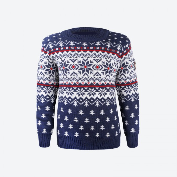 KAMA 1013 Dětský Merino svetr, tmavě modrý Velikost: L