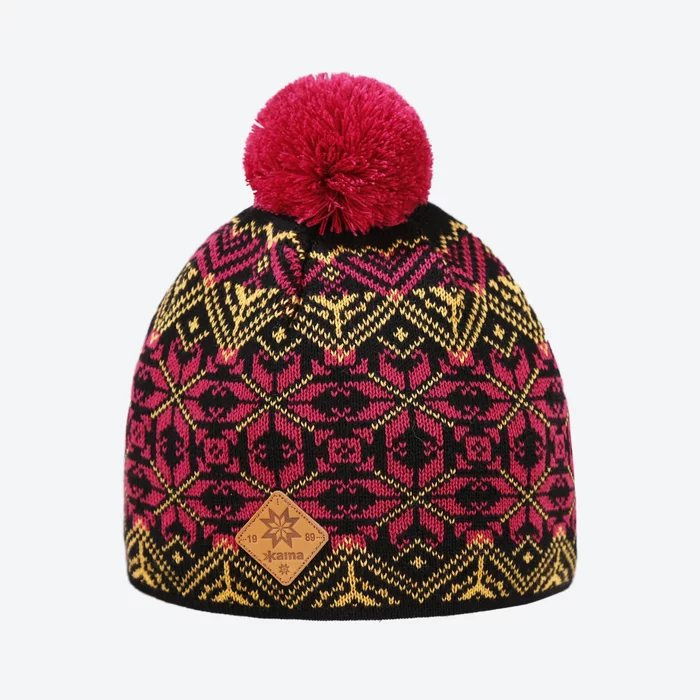 KAMA KAMAkadze K65 pletená merino čepice, černá