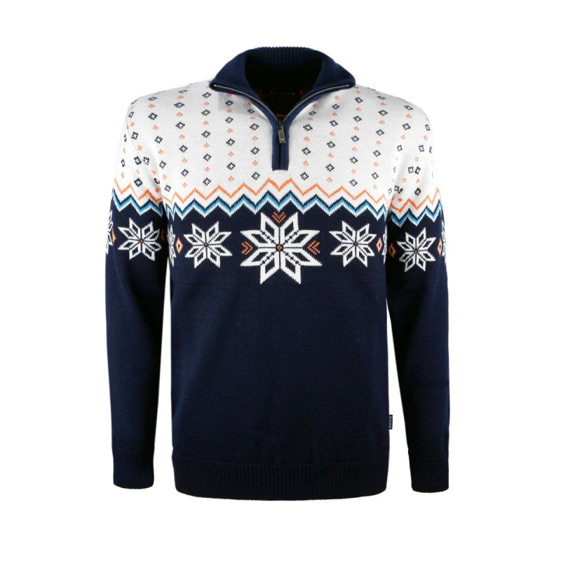 KAMA AND 401 Merino svetr, tmavě modrá Velikost: XL