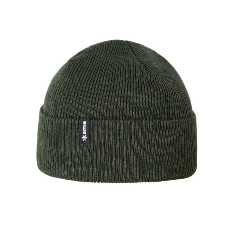 KAMA LA05 pletená merino čepice,  zelená Velikost: UNI