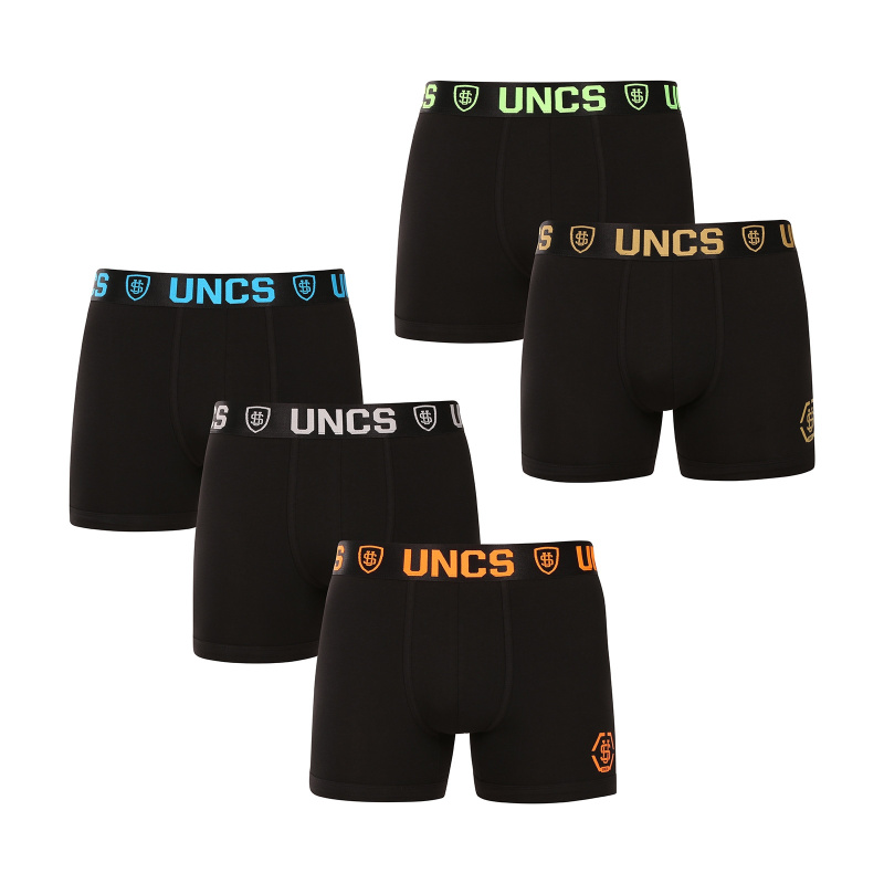 5PACK pánské boxerky UNCS černé (24Z207PSPP) S, trenky / trenýrky