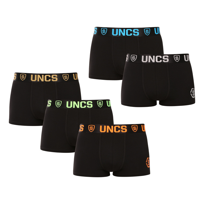 5PACK pánské boxerky UNCS černé (24Z287PSPP) S, trenky / trenýrky