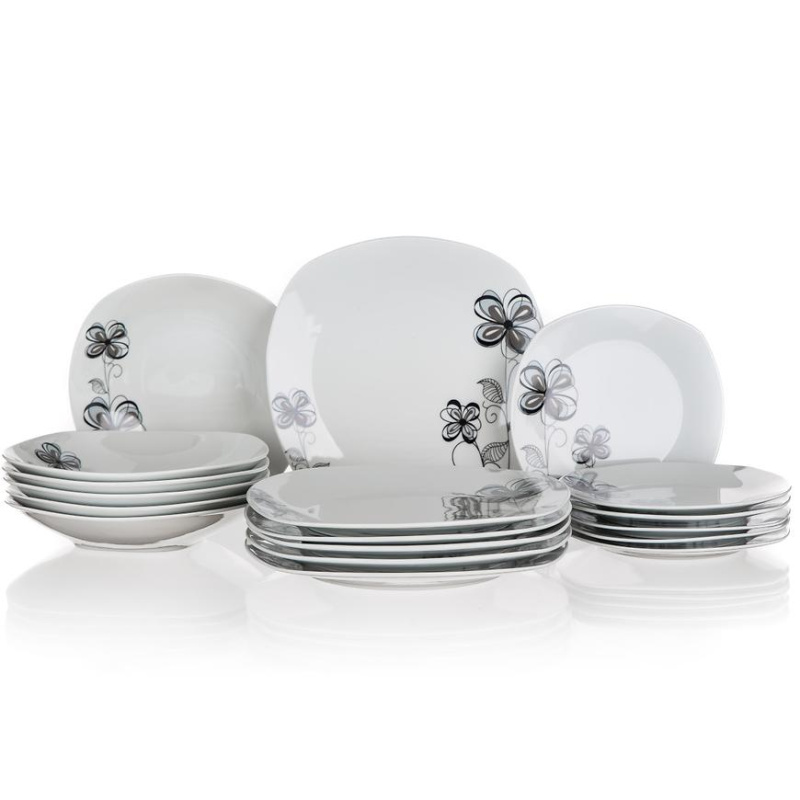 Porcelánová sada talířů FLOREA 18 ks