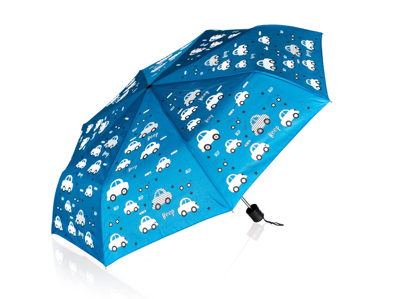 Pretty up deštník měnící barvu modrý s auty