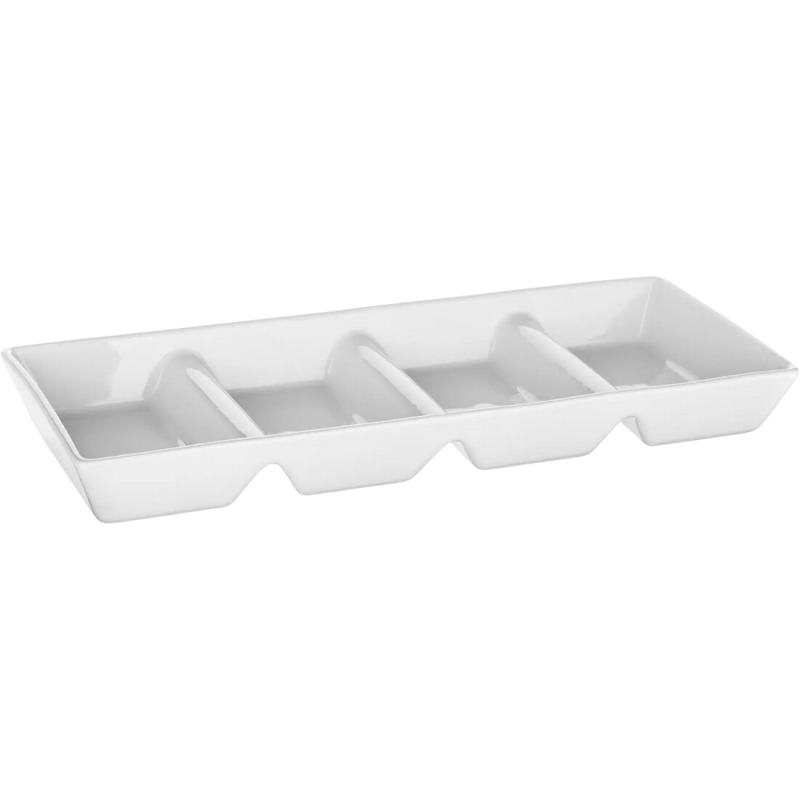 Miska dělená Bianca - porcelánová, bílá, 33,7 x 13,7 x 3,6 cm, 1 ks
