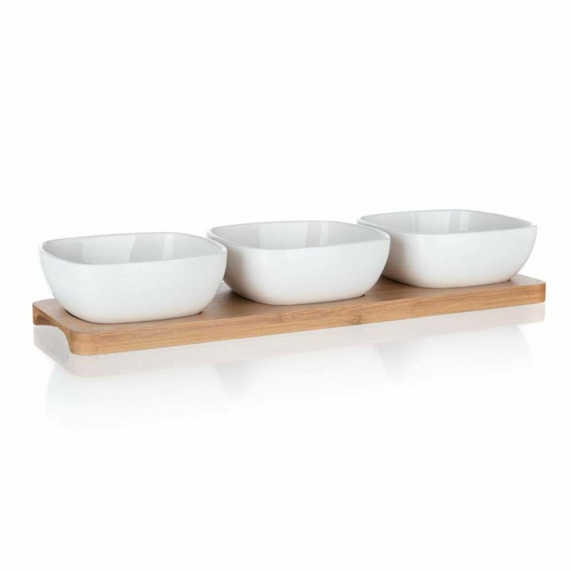 Brillante Bamboo - servírovací set - 3 misky + prkénko