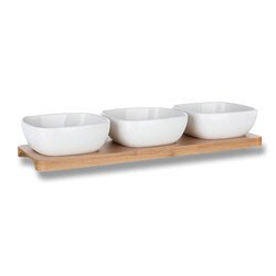 Brillante Bamboo - servírovací set - 3 misky + prkénko