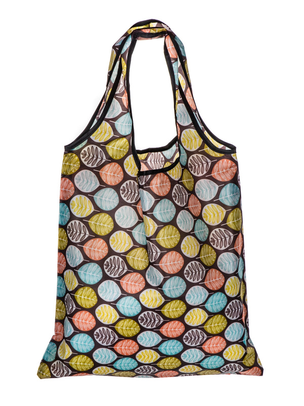 VETRO-PLUS Taška nákupní skládací PU 59x37 cm dekor lístečky