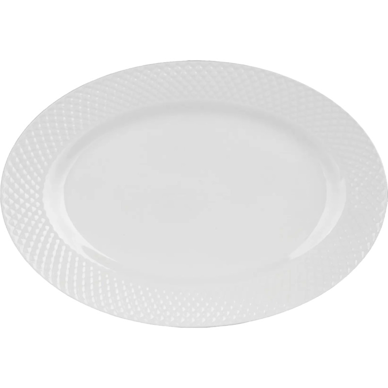 Oválný talíř Banquet Diamond Line - bílý, 34,5 x 24,2 cm, 1 ks