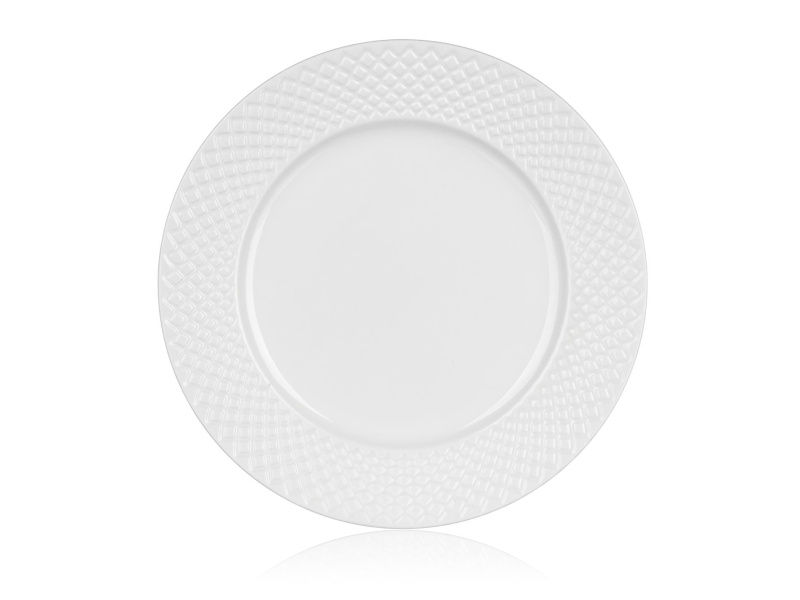 Dezertní talíře Banquet Diamond Line - bílé, 20,2 cm, sada 6 ks