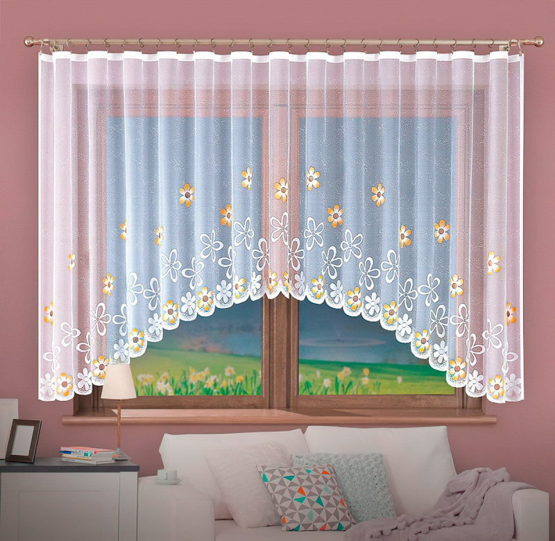 Forbyt kusová záclona CHLORIS BÉŽOVÁ vícebarevná, výška 130 cm x šířka 280 cm (na okno)