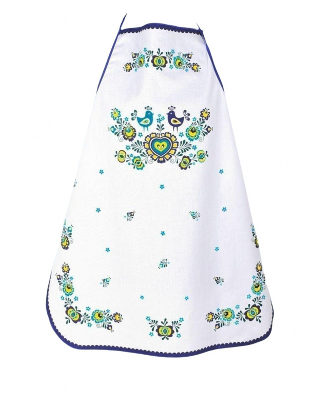 Forbyt Kuchyňská zástěra Folklor modrá Varianta: Kuchyňská zástěra Folklor modrá 64x76 cm