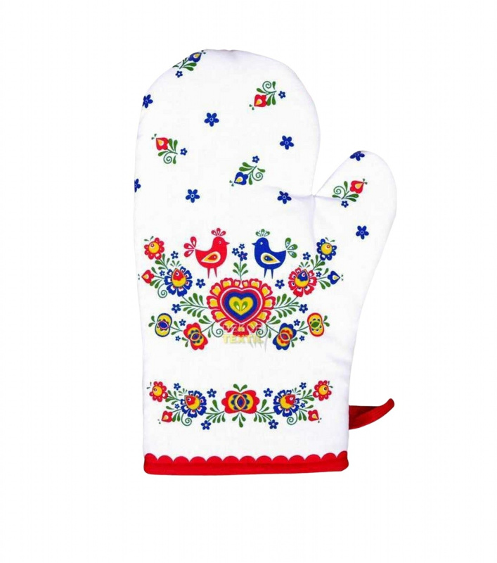 Forbyt Kuchyňská chňapka Folklor červená 1 ks Varianta: Kuchyňská chňapka Folklor červená 1 ks 18x28 cm