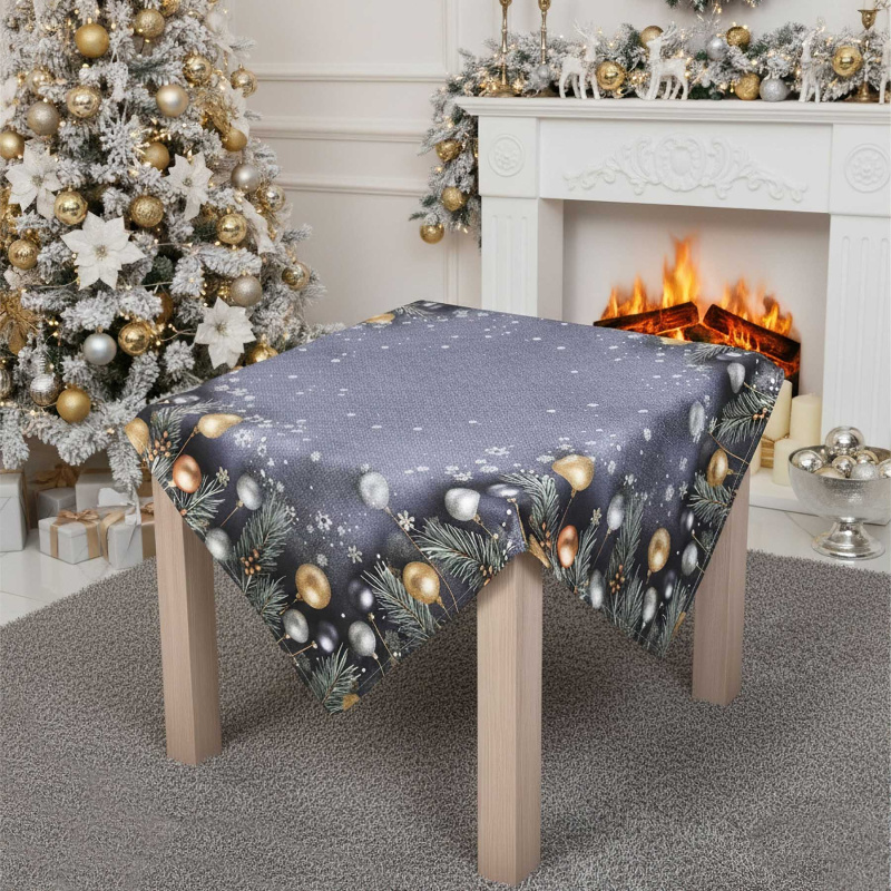 Forbyt Vánoční ubrus Jehličí a baňky 85x85 cm Varianta: Vánoční ubrus Jehličí a baňky CYH5918C 85x85 cm