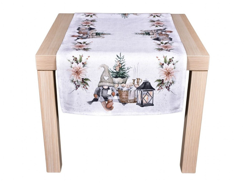 Forbyt Vánoční ubrus Skřítek s lucernou CYH6060C 40x140 cm