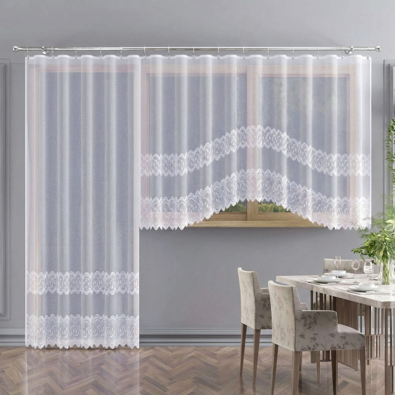 Forbyt žakarová kusová záclona SIRIUS N84A jednobarevná bílá, výška 250 cm x šířka 180 cm (na dveře)