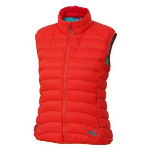 Warmpeace Swan Lady red/fresh blue; péřová vesta