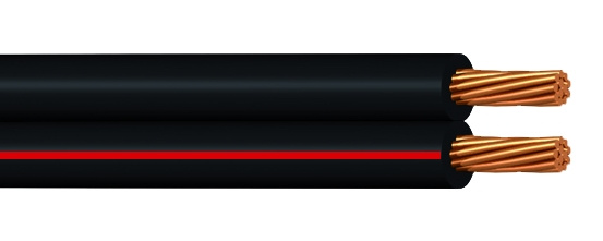 Kabel flexibilní V03VH-H (CYH) 2× 1 metráž černá, červená