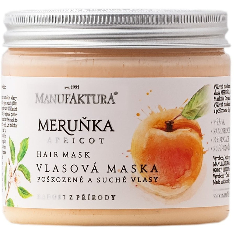 Manufaktura Maska na suché a poškozené vlasy meruňka