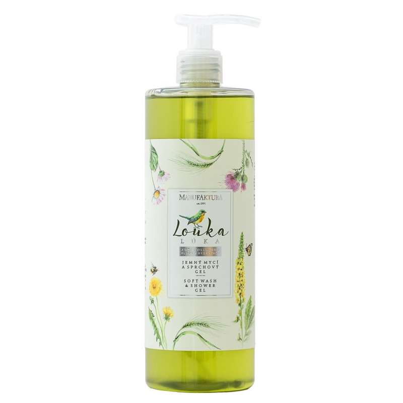 Manufaktura Jemný detoxikační mycí a sprchový gel Louka, rodinné balení