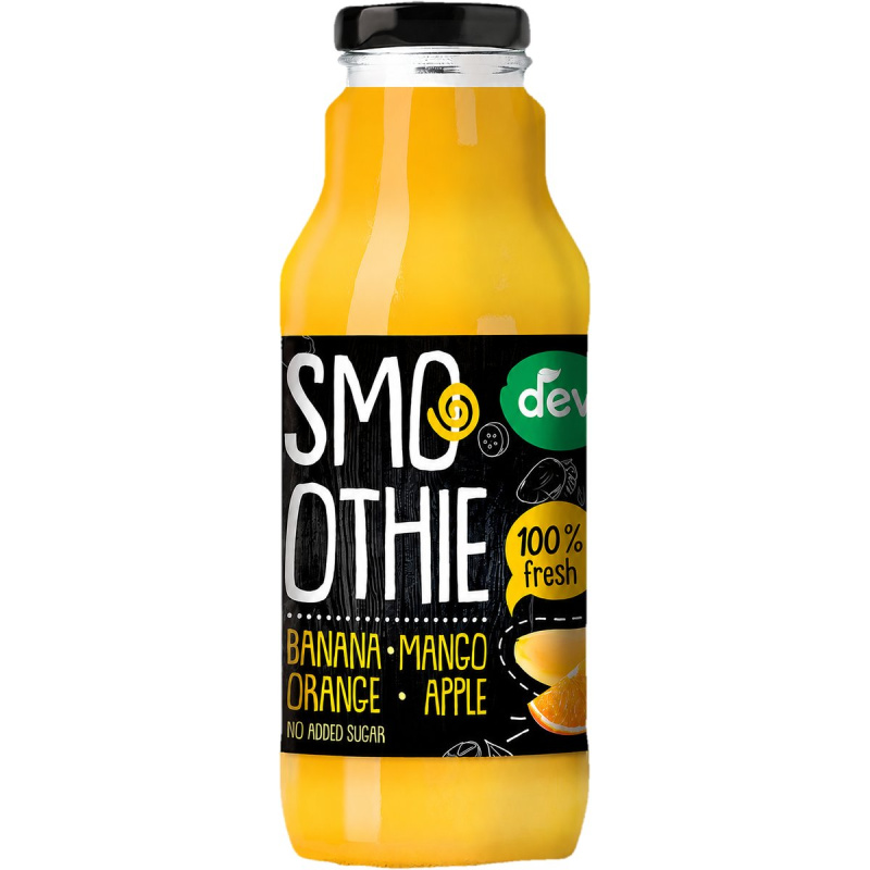 Deva - ovocné smoothie - banán, mango, pomeranč, jablko, 300 ml