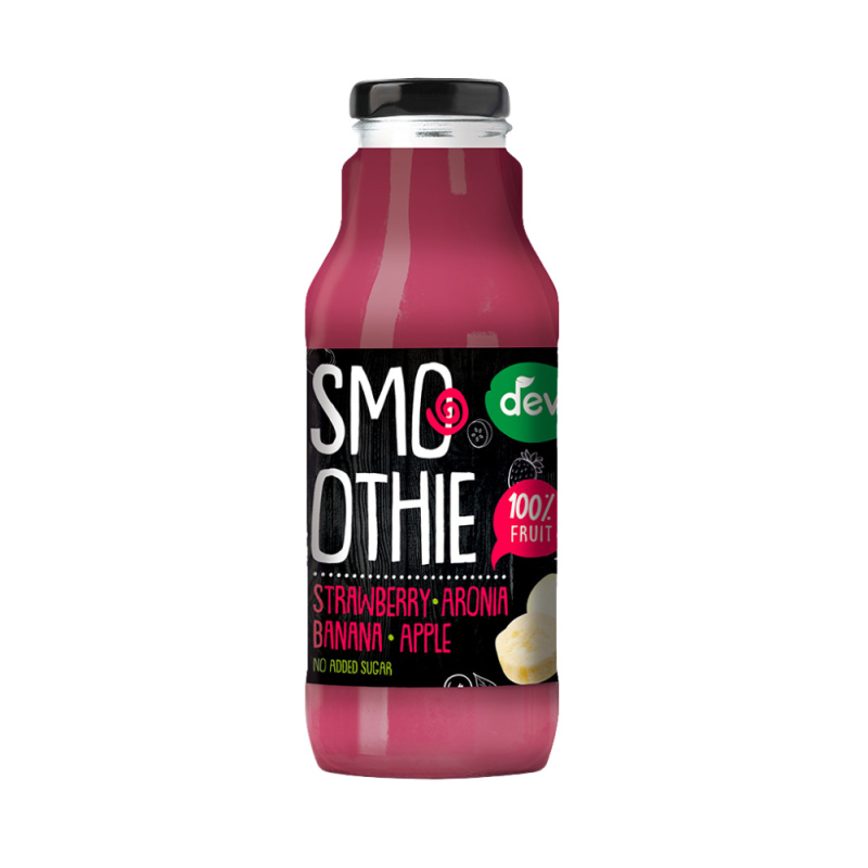Deva - ovocné smoothie - jahoda, arónie, banán, jablko, 300 ml