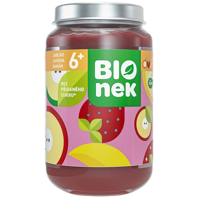 BIOnek BIO Ovocný příkrm jablko, jahoda a banán