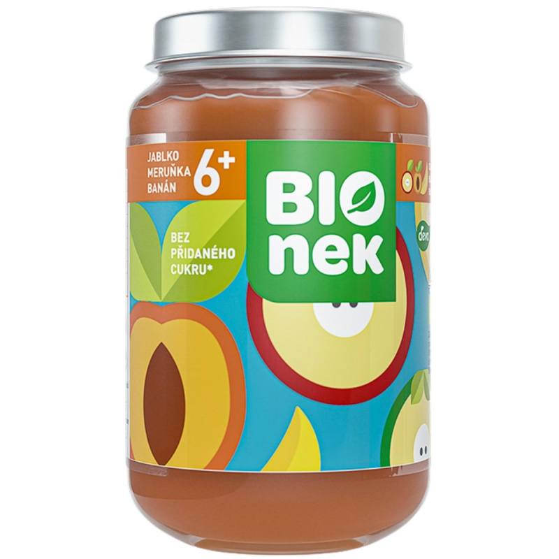BIOnek BIO Ovocný příkrm jablko, meruňka a banán